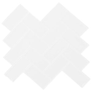 vidaXL Herringbone Tile 20 pcs White 30 x 30 cm Polyurethane and PET