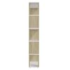 vidaXL Book Cabinet Room Divider White and Sonoma Oak 80x24x155 cm Engineered Wood