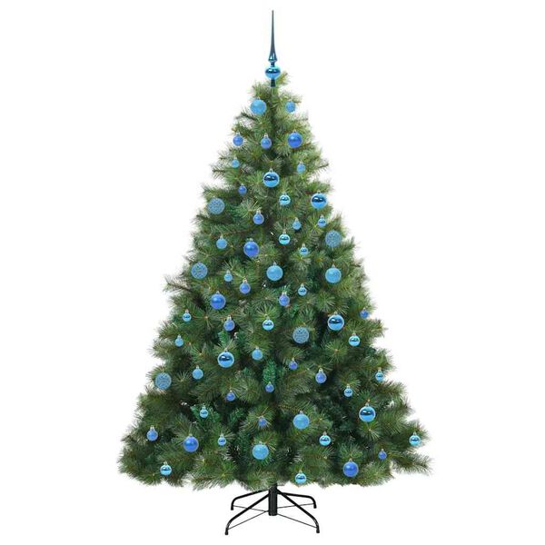 vidaXL Artificial Christmas Tree with 300 LEDs Green 180 cm PE and PVC