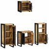 vidaXL Bathroom Furniture Set with Shelf 4 pcs Brown Solid Mango Wood
