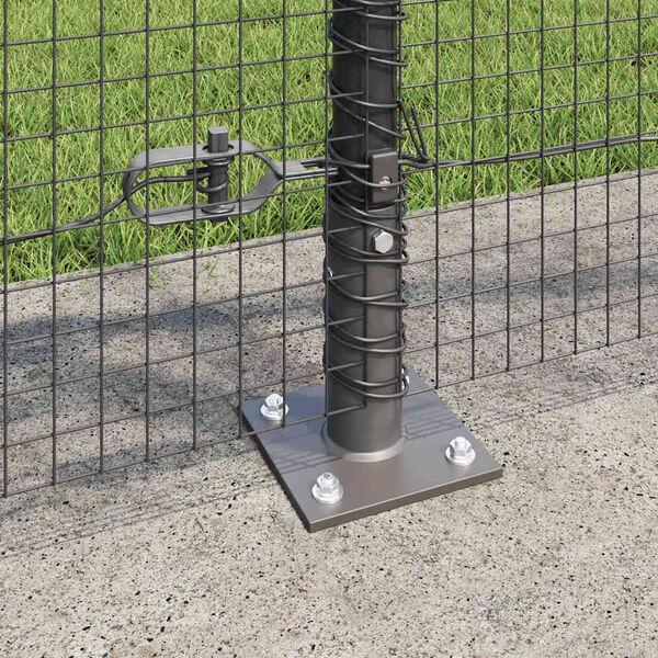 vidaXL Fence Post Grey 50 x 0.8 m (19 x 19 mm mesh) Steel and PVC