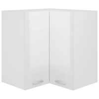 vidaXL Hanging Corner Cabinet High Gloss White 57x57x60 cm Engineered Wood