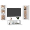 vidaXL 3 Piece TV Cabinet Set White Engineered Wood