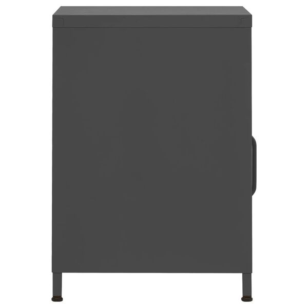 vidaXL Nightstand Anthracite 35x35x51 cm Steel
