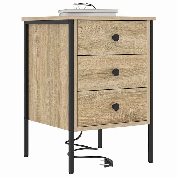 vidaXL Bedside Cabinet Sonoma Oak 42 x 41 x 61 cm Engineered Wood