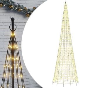 vidaXL LED Christmas Tree on Flagpole 1534 LEDs Warm White 500 cm