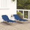 vidaXL Folding Sun Lounger 2 pcs Blue 188 x 57 x 86.5 cm Polyester