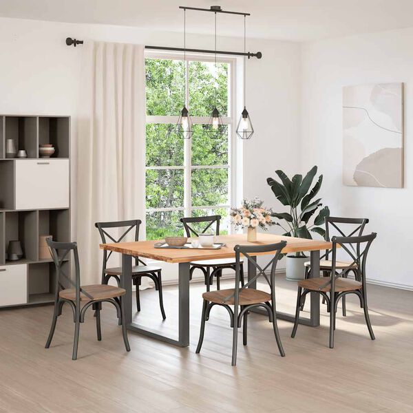 vidaXL Dining Table Legs U-Shaped 2 pcs Anthracite 100x(72-73) cm Steel