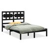 vidaXL Bed Frame without Mattress Black 150x200 cm King Size Solid Wood