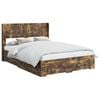 vidaXL Bed Frame with Storage and Headboard Smoked Oak 120 x 200 cm
