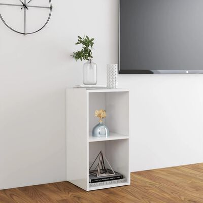 vidaXL TV Cabinet High Gloss White 72x35x36.5 cm Engineered Wood