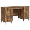 vidaXL Desk with Shelf Smoked Oak 142.5 x 50 x 75 cm Engineered Wood