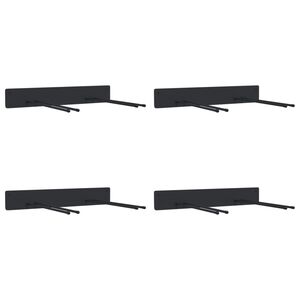 vidaXL Garden Tool Storage Racks Wall Mounted 4 pcs Black&nbsp;Steel