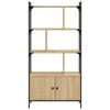 vidaXL Bookcase with Doors Sonoma Oak 76.5x30x154.5 cm Engineered Wood