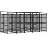 vidaXL Outdoor Dog Kennel with Roof Steel 9.22 m&sup2;