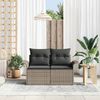 vidaXL Garden Sofa with Cushion Grey 141 x 62 x 69cm Poly Rattan