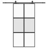 vidaXL Sliding Door with Hardware Set Black 102.5x205 cm Tempered Glass