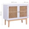 vidaXL Sideboard White 88.5x40x80 cm MDF and Rattan
