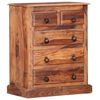 vidaXL Drawer Cabinet 60x35x75 cm Solid Acacia Wood