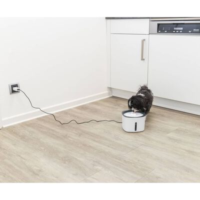 TRIXIE Flower Pet Drinking Fountain White and Grey