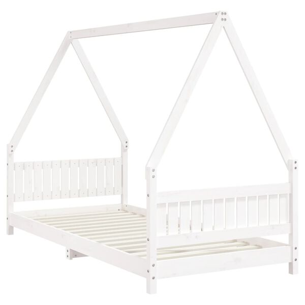 vidaXL Kids Bed Frame White 90x200 cm Solid Wood Pine