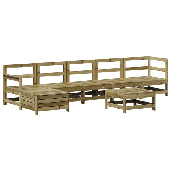 vidaXL 7 Piece Garden Lounge Set Impregnated Wood Pine