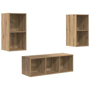 vidaXL TV Cabinet Set Wall-mounted 3 pcs Artisan Oak Engineered Wood