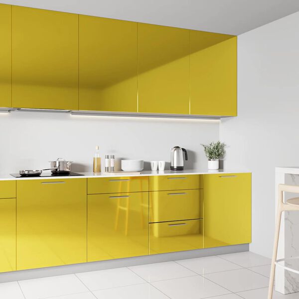 vidaXL Self-adhesive Furniture Film High Gloss Gold 500x90 cm PVC