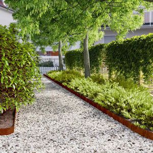 vidaXL Lawn Edgings 10 pcs 10x103 cm Flexible Corten steel