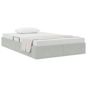 vidaXL Storage Bed with Mattress Light Grey 120 x 200 cm Velvet