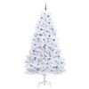 vidaXL Artificial Hinged Christmas Tree White 240 cm PVC and Steel