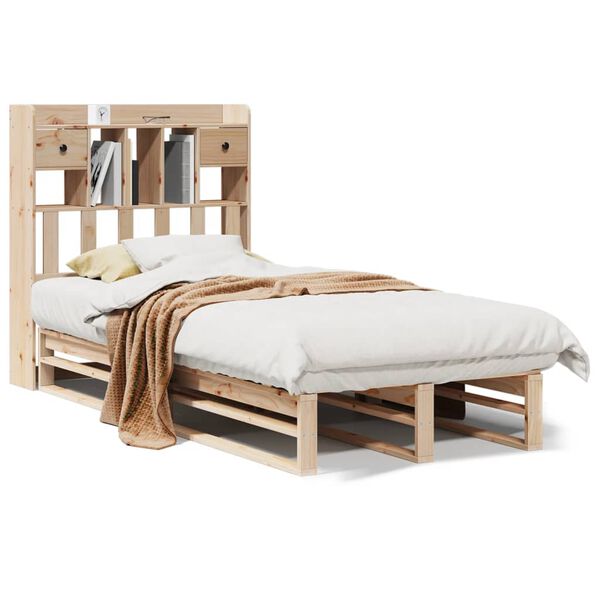 vidaXL Bookcase Bed without Mattress 100x200 cm Solid Wood Pine