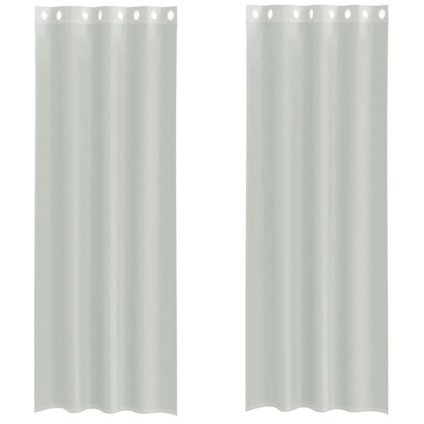 vidaXL Voile Curtains with Grommets 2 pcs Light Grey 140x300 cm