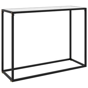 vidaXL Console Table White 100x35x75 cm Tempered Glass
