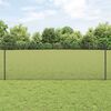 vidaXL Fence with Post Grey 0.8 x 50 m Steel and PVC