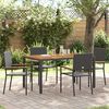 vidaXL Garden Stacking Chairs 4 pcs Black and Brown