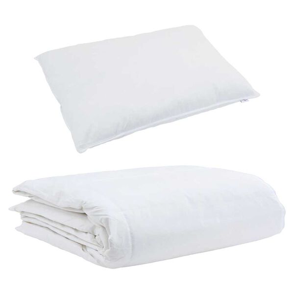 vidaXL Summer Duvet with Pillow 2 pcs White Down Feather