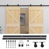 vidaXL Sliding Door 2 pcs 80 x 210 cm Solid Pine Wood