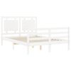 vidaXL Bed Frame without Mattress White 120x200 cm Solid Wood