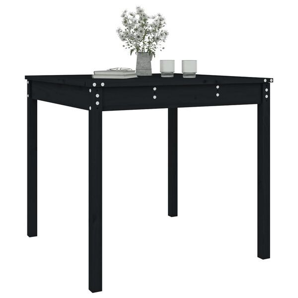 vidaXL Garden Table Black 82.5x82.5x76 cm Solid Wood Pine