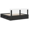 vidaXL Bed Frame with Headboard Black 200 x 200 cm Solid Pine Wood