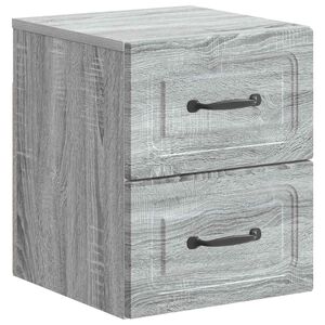 vidaXL Wall-Mounted Bedside Cabinet Grey Sonoma 34.5 x 33 x 40 cm