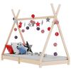 vidaXL Kids Bed Frame | Natural wood | Solid pine wood, plywood | 80x160 cm