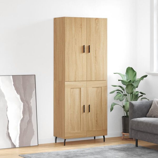vidaXL Highboard Sonoma Oak 69.5x34x180 cm Engineered Wood