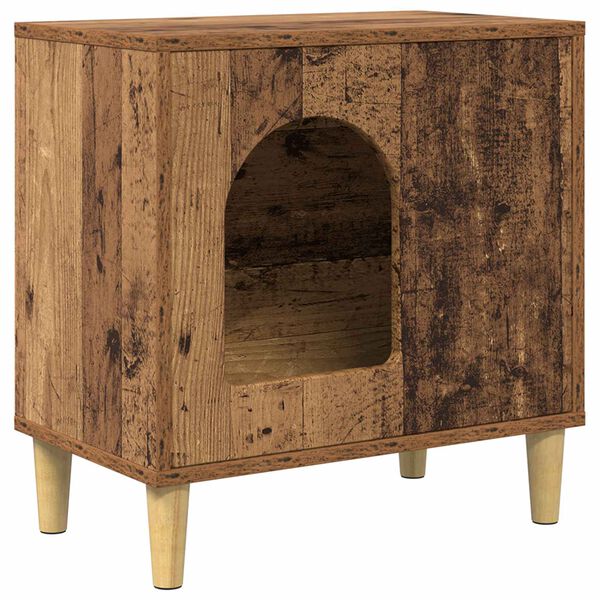 vidaXL Cat House Old Wood 51 x 30 x 52 cm Engineered Wood