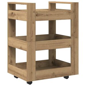 vidaXL Kitchen Trolley Artisan Oak 60 x 45 x 80 cm Engineered Wood