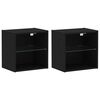 vidaXL TV Cabinet Set Wall-mounted 8 pcs Black oak Engineered wood