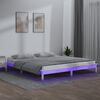 vidaXL LED Bed Frame without Mattress White 150x200 cm King Size Solid Wood