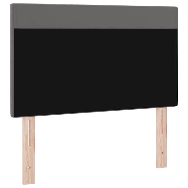 vidaXL LED Headboard Grey 100 cm Faux Leather