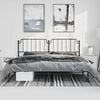 vidaXL Metal Bed Frame without Mattress with Headboard Black 183x213cm
